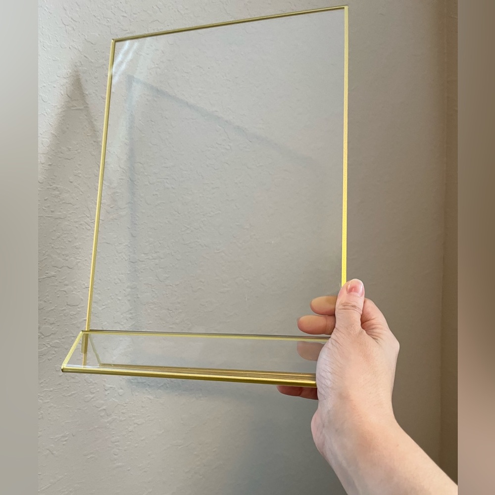 Set of 4 gold acrylic 8.5x11 frames/sign holders